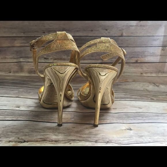Promise Gold Strappy Heels - Picture 5 of 7
